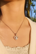 Celestial Heart Rose Gold Pendant Necklace