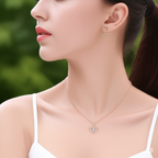 Celestial Heart Rose Gold Pendant Necklace