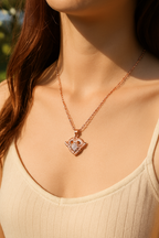Celestial Heart Rose Gold Pendant Necklace